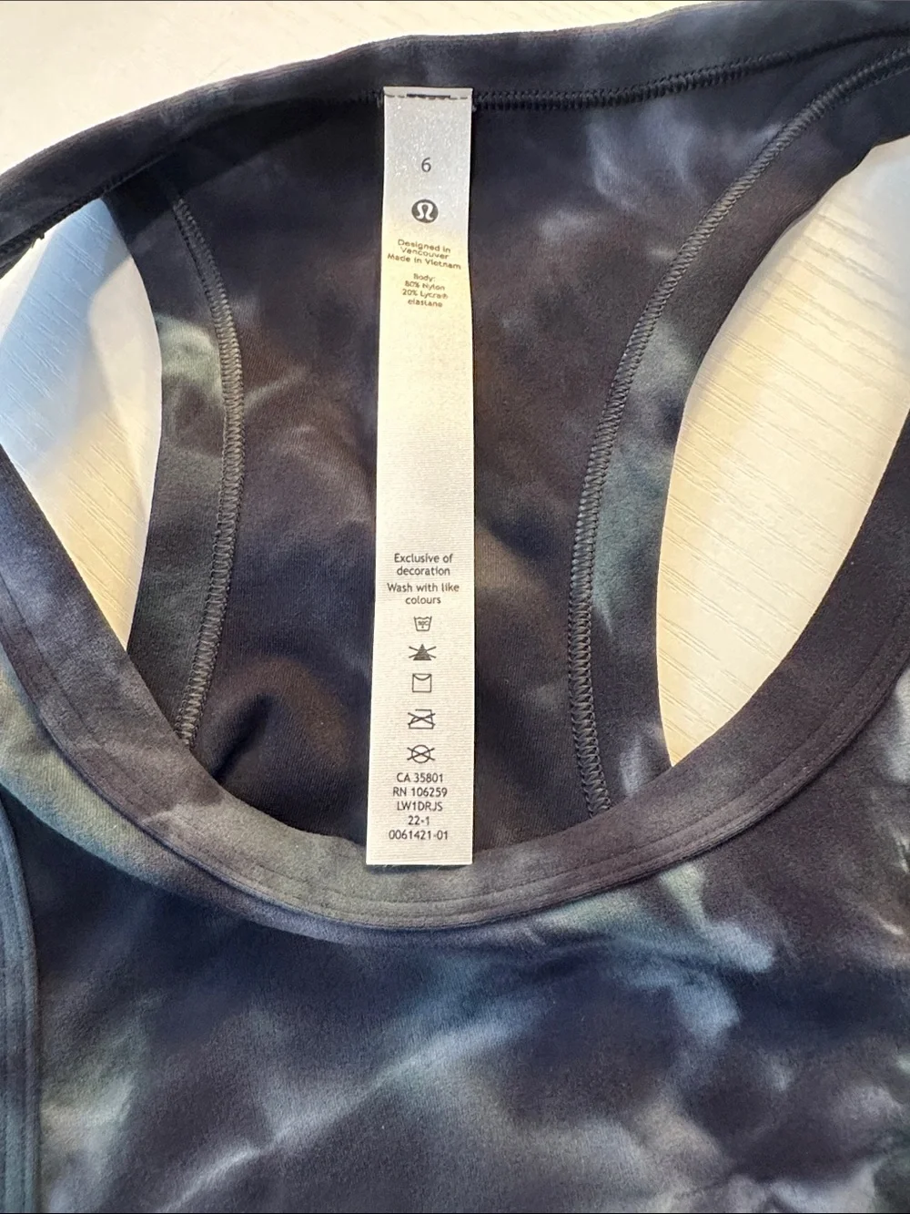 Lululemon Align Hip-length Racerback Diamond Dye Tidewater Teal Size 6-NWT